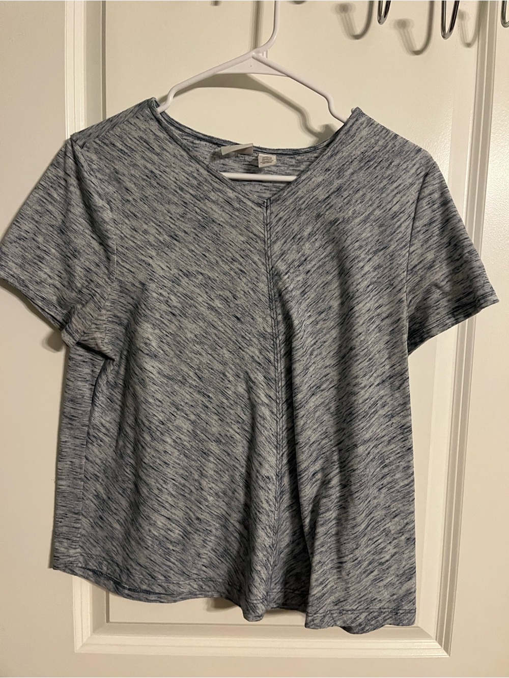 Chico's Heathered Navy-Gray Short Sleeve Tee